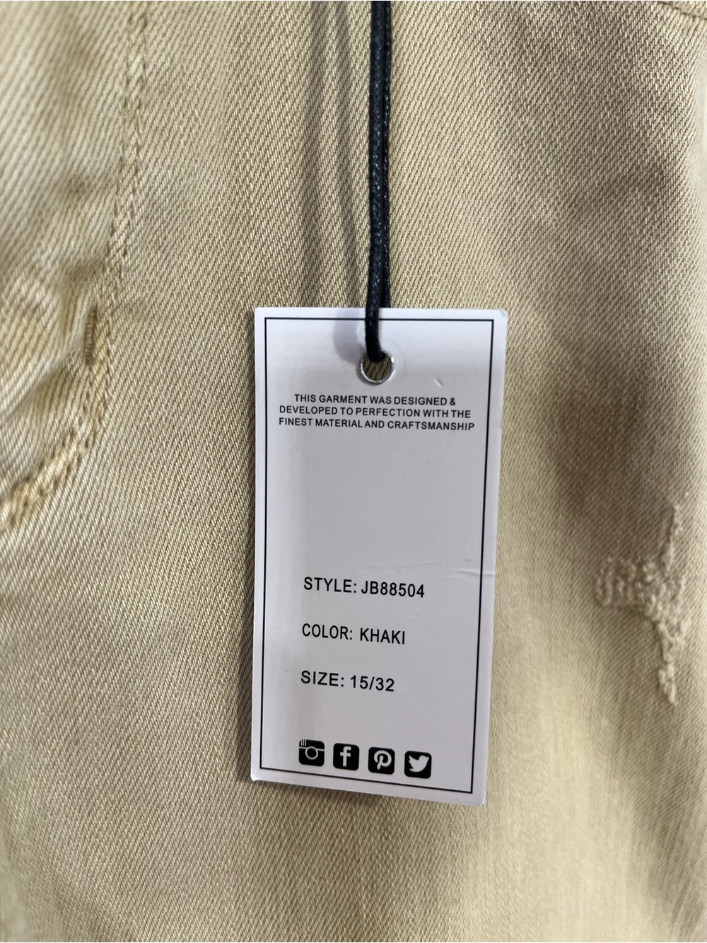 NWT Judy Blue Mid-Rise Garment Dyed Khaki Slim Bootcut Jeans 88504 size 15/32 - Picture 5 of 9